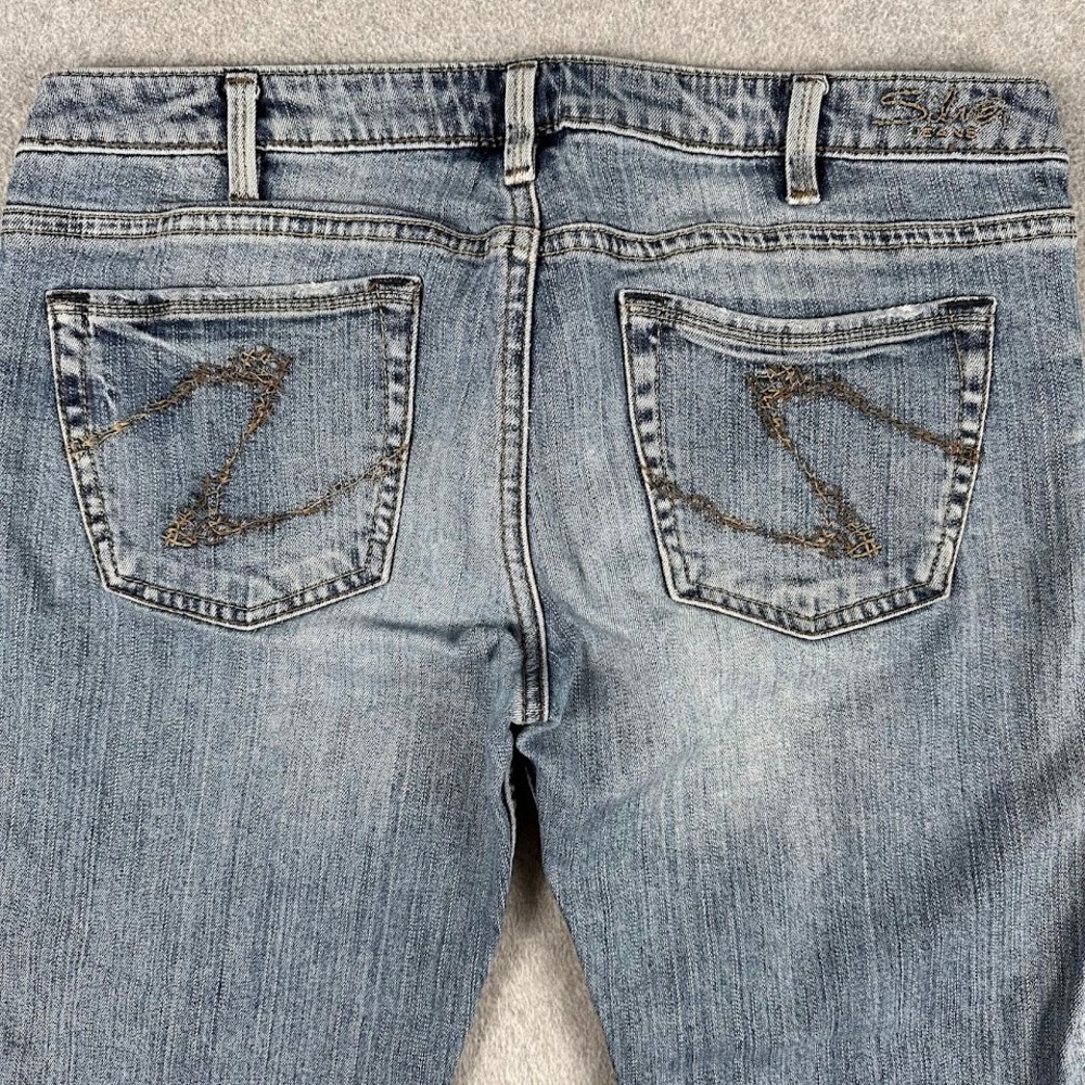 Silver Jeans Womens Capri Jeans Western Glove Alex Mid Rise Medium Wash Size 32 - Picture 9 of 10